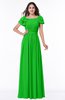 ColsBM Thalia Classic Green Mature A-line Zipper Chiffon Floor Length Plus Size Bridesmaid Dresses