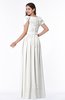 ColsBM Thalia Cloud White Mature A-line Zipper Chiffon Floor Length Plus Size Bridesmaid Dresses