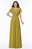 ColsBM Thalia Golden Olive Mature A-line Zipper Chiffon Floor Length Plus Size Bridesmaid Dresses