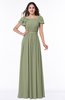 ColsBM Thalia Moss Green Mature A-line Zipper Chiffon Floor Length Plus Size Bridesmaid Dresses