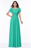 ColsBM Thalia Viridian Green Mature A-line Zipper Chiffon Floor Length Plus Size Bridesmaid Dresses