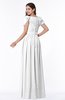 ColsBM Thalia White Mature A-line Zipper Chiffon Floor Length Plus Size Bridesmaid Dresses