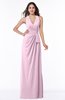 ColsBM Alma Baby Pink Elegant A-line Halter Sleeveless Zipper Chiffon Plus Size Bridesmaid Dresses