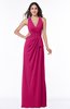 ColsBM Alma Beetroot Purple Elegant A-line Halter Sleeveless Zipper Chiffon Plus Size Bridesmaid Dresses