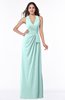 ColsBM Alma Blue Glass Elegant A-line Halter Sleeveless Zipper Chiffon Plus Size Bridesmaid Dresses