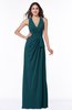 ColsBM Alma Blue Green Elegant A-line Halter Sleeveless Zipper Chiffon Plus Size Bridesmaid Dresses