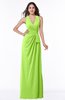 ColsBM Alma Bright Green Elegant A-line Halter Sleeveless Zipper Chiffon Plus Size Bridesmaid Dresses