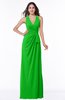 ColsBM Alma Classic Green Elegant A-line Halter Sleeveless Zipper Chiffon Plus Size Bridesmaid Dresses