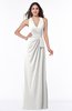 ColsBM Alma Cloud White Elegant A-line Halter Sleeveless Zipper Chiffon Plus Size Bridesmaid Dresses