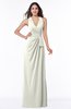 ColsBM Alma Cream Elegant A-line Halter Sleeveless Zipper Chiffon Plus Size Bridesmaid Dresses