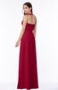 ColsBM Alma Dark Red Elegant A-line Halter Sleeveless Zipper Chiffon Plus Size Bridesmaid Dresses