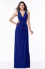 ColsBM Alma Electric Blue Elegant A-line Halter Sleeveless Zipper Chiffon Plus Size Bridesmaid Dresses