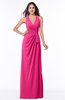 ColsBM Alma Fandango Pink Elegant A-line Halter Sleeveless Zipper Chiffon Plus Size Bridesmaid Dresses