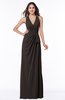 ColsBM Alma Fudge Brown Elegant A-line Halter Sleeveless Zipper Chiffon Plus Size Bridesmaid Dresses