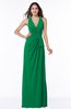 ColsBM Alma Green Elegant A-line Halter Sleeveless Zipper Chiffon Plus Size Bridesmaid Dresses