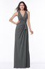 ColsBM Alma Grey Elegant A-line Halter Sleeveless Zipper Chiffon Plus Size Bridesmaid Dresses