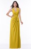 ColsBM Alma Lemon Curry Elegant A-line Halter Sleeveless Zipper Chiffon Plus Size Bridesmaid Dresses