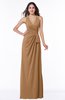 ColsBM Alma Light Brown Elegant A-line Halter Sleeveless Zipper Chiffon Plus Size Bridesmaid Dresses