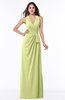 ColsBM Alma Lime Green Elegant A-line Halter Sleeveless Zipper Chiffon Plus Size Bridesmaid Dresses