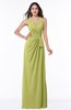 ColsBM Alma Linden Green Elegant A-line Halter Sleeveless Zipper Chiffon Plus Size Bridesmaid Dresses