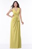 ColsBM Alma Misted Yellow Elegant A-line Halter Sleeveless Zipper Chiffon Plus Size Bridesmaid Dresses
