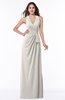 ColsBM Alma Off White Elegant A-line Halter Sleeveless Zipper Chiffon Plus Size Bridesmaid Dresses