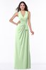 ColsBM Alma Pale Green Elegant A-line Halter Sleeveless Zipper Chiffon Plus Size Bridesmaid Dresses