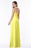 ColsBM Alma Pale Yellow Elegant A-line Halter Sleeveless Zipper Chiffon Plus Size Bridesmaid Dresses