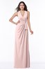 ColsBM Alma Pastel Pink Elegant A-line Halter Sleeveless Zipper Chiffon Plus Size Bridesmaid Dresses