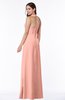 ColsBM Alma Peach Elegant A-line Halter Sleeveless Zipper Chiffon Plus Size Bridesmaid Dresses