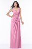 ColsBM Alma Pink Elegant A-line Halter Sleeveless Zipper Chiffon Plus Size Bridesmaid Dresses