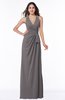 ColsBM Alma Ridge Grey Elegant A-line Halter Sleeveless Zipper Chiffon Plus Size Bridesmaid Dresses