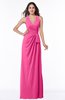 ColsBM Alma Rose Pink Elegant A-line Halter Sleeveless Zipper Chiffon Plus Size Bridesmaid Dresses