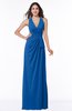 ColsBM Alma Royal Blue Elegant A-line Halter Sleeveless Zipper Chiffon Plus Size Bridesmaid Dresses