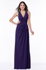 ColsBM Alma Royal Purple Elegant A-line Halter Sleeveless Zipper Chiffon Plus Size Bridesmaid Dresses