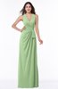 ColsBM Alma Sage Green Elegant A-line Halter Sleeveless Zipper Chiffon Plus Size Bridesmaid Dresses