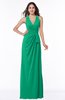 ColsBM Alma Sea Green Elegant A-line Halter Sleeveless Zipper Chiffon Plus Size Bridesmaid Dresses