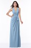 ColsBM Alma Sky Blue Elegant A-line Halter Sleeveless Zipper Chiffon Plus Size Bridesmaid Dresses