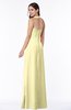ColsBM Alma Soft Yellow Elegant A-line Halter Sleeveless Zipper Chiffon Plus Size Bridesmaid Dresses