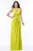 ColsBM Alma Sulphur Spring Elegant A-line Halter Sleeveless Zipper Chiffon Plus Size Bridesmaid Dresses