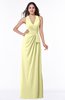 ColsBM Alma Wax Yellow Elegant A-line Halter Sleeveless Zipper Chiffon Plus Size Bridesmaid Dresses