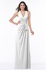 ColsBM Alma White Elegant A-line Halter Sleeveless Zipper Chiffon Plus Size Bridesmaid Dresses