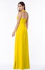 ColsBM Alma Yellow Elegant A-line Halter Sleeveless Zipper Chiffon Plus Size Bridesmaid Dresses