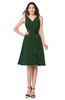 ColsBM Melissa Hunter Green Sexy V-neck Sleeveless Chiffon Knee Length Plus Size Bridesmaid Dresses
