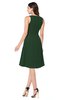 ColsBM Melissa Hunter Green Sexy V-neck Sleeveless Chiffon Knee Length Plus Size Bridesmaid Dresses