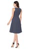 ColsBM Melissa Nightshadow Blue Sexy V-neck Sleeveless Chiffon Knee Length Plus Size Bridesmaid Dresses