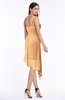 ColsBM Brylee Apricot Modern One Shoulder Sleeveless Half Backless Ruching Plus Size Bridesmaid Dresses