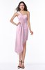 ColsBM Brylee Baby Pink Modern One Shoulder Sleeveless Half Backless Ruching Plus Size Bridesmaid Dresses