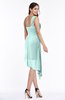 ColsBM Brylee Blue Glass Modern One Shoulder Sleeveless Half Backless Ruching Plus Size Bridesmaid Dresses