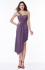 ColsBM Brylee Chinese Violet Modern One Shoulder Sleeveless Half Backless Ruching Plus Size Bridesmaid Dresses